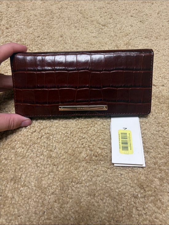 Brahmin Handbags - Brahmin Dark Brown Croc-Embossed Leather Wallet